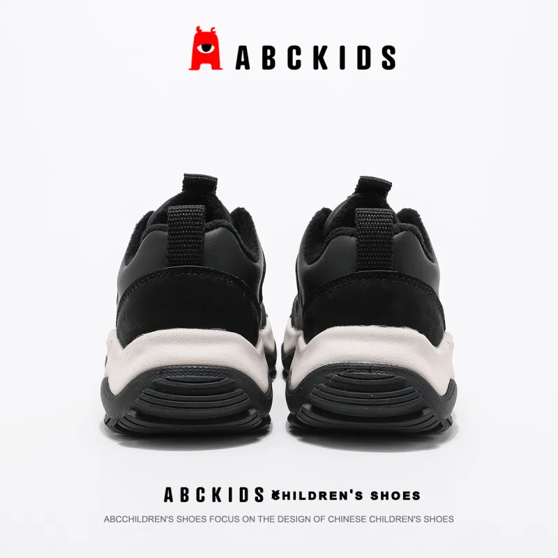 ABC KIDS Slip Resistant Lightweight Cushioning Warm Kids Lifestyle Shoes Black/Beige Kids'-2