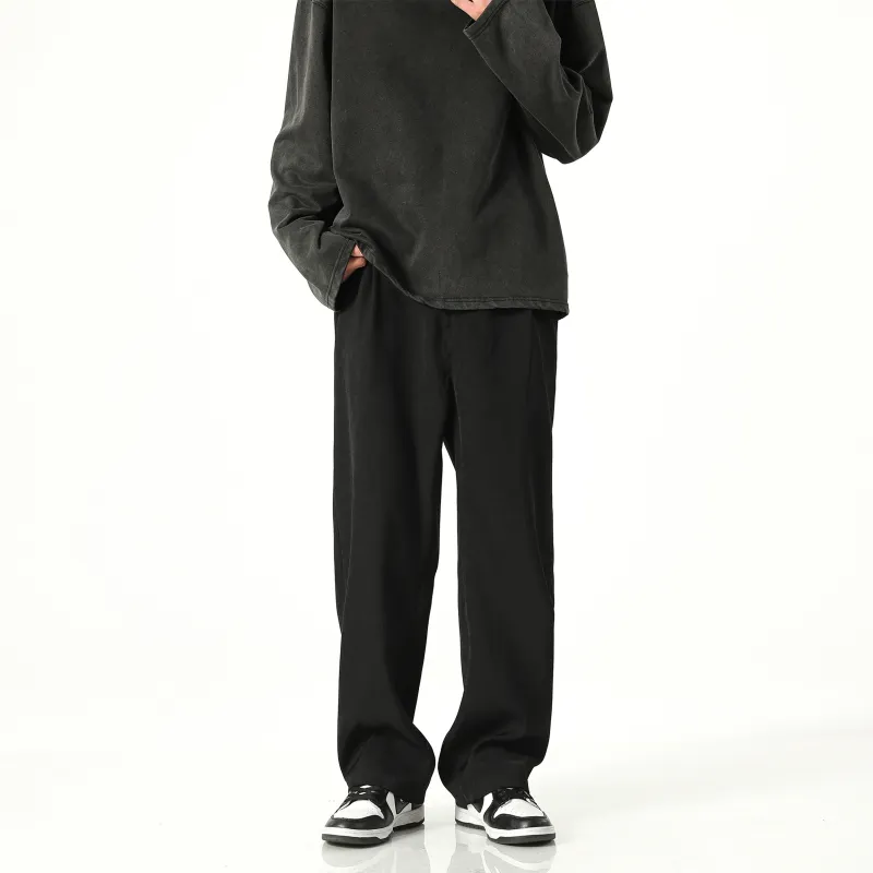 CENPIN Casual Pants Unisex Flare Night Black-3