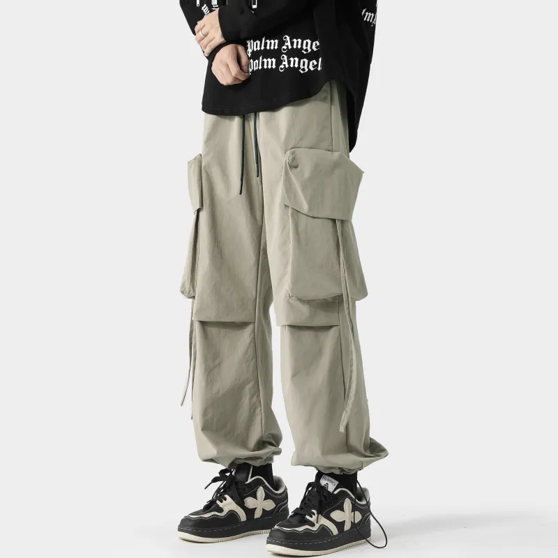 CENPIN Casual Pants Unisex Flare Night Black-10