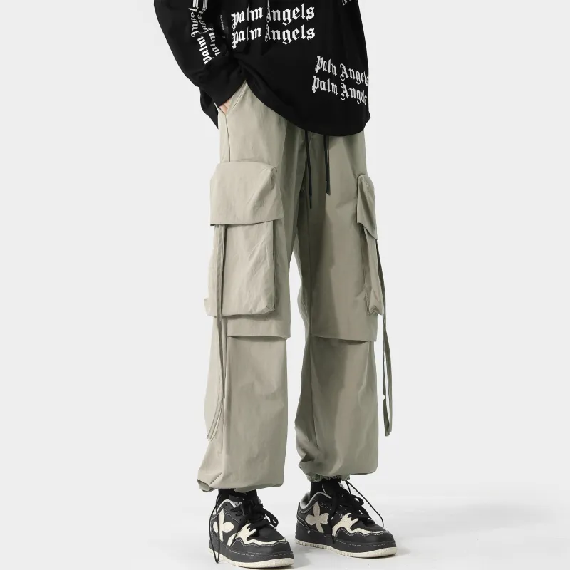 CENPIN Casual Pants Unisex Flare Night Black-7
