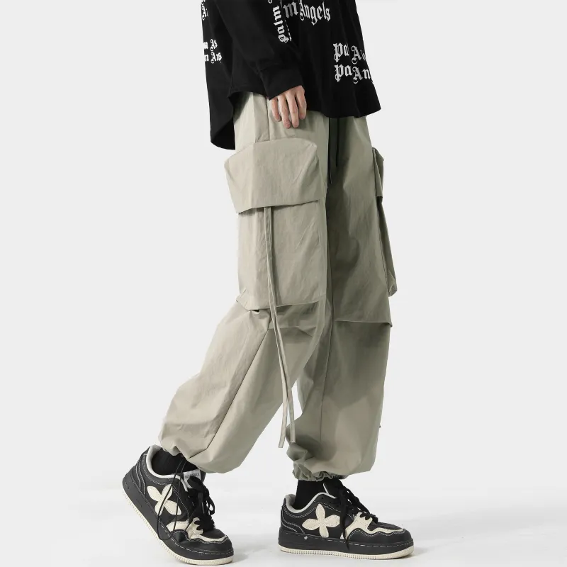 CENPIN Casual Pants Unisex Flare Night Black-8