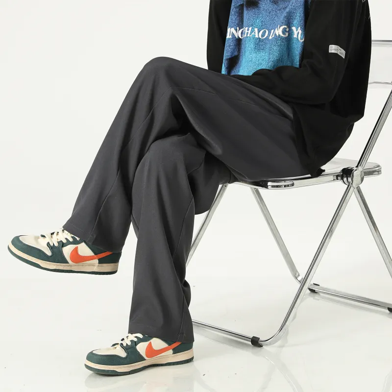 CENPIN Casual Pants Unisex Flare Night Black-11