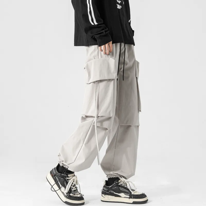 CENPIN Casual Pants Unisex Flare Night Black-13