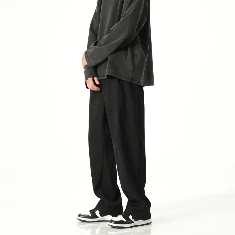 CENPIN Casual Pants Unisex Flare Night Black-4