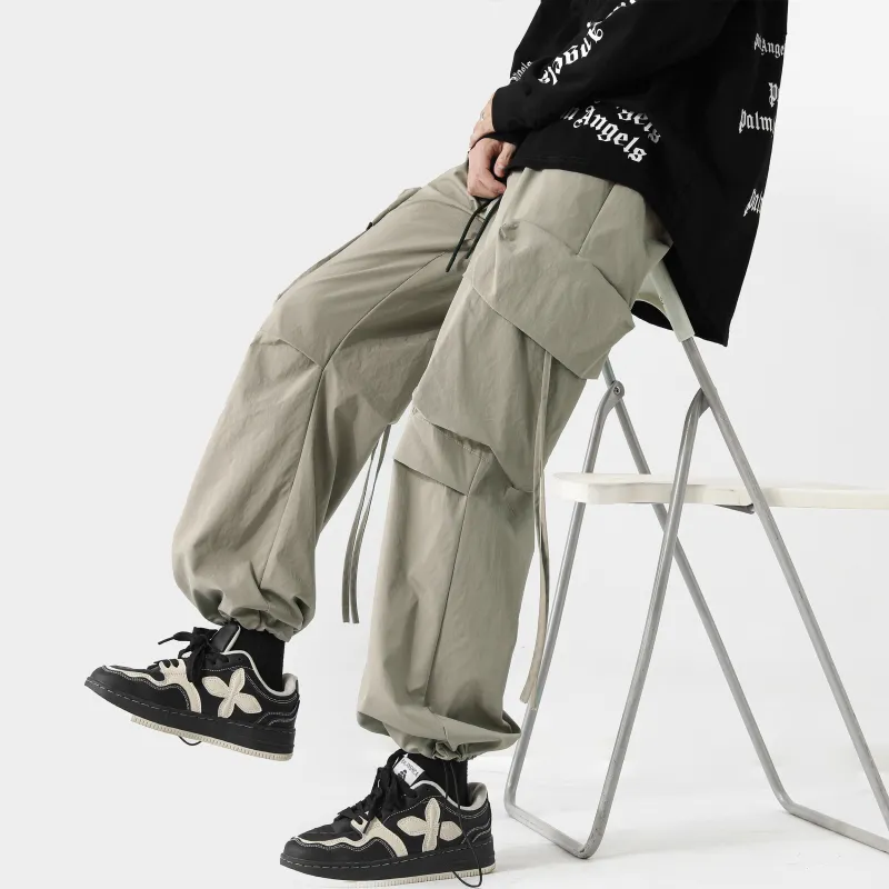 CENPIN Casual Pants Unisex Flare Night Black-11