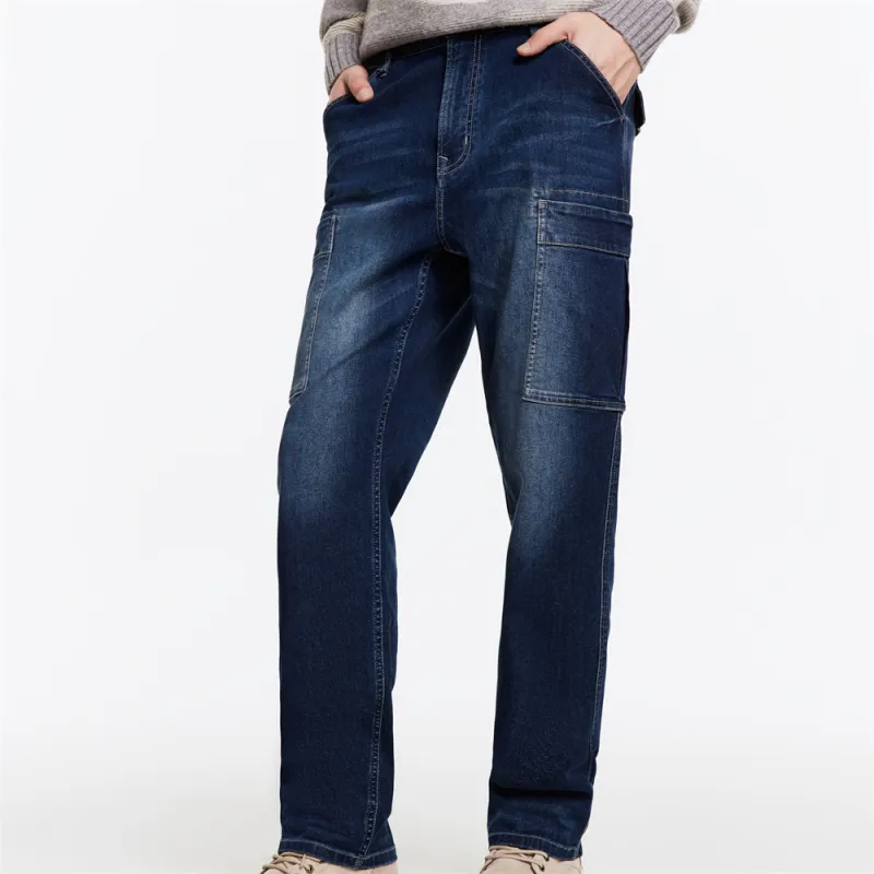 Jiumuwang Men's Pants Expert Jeans Men's Denim Blue-4