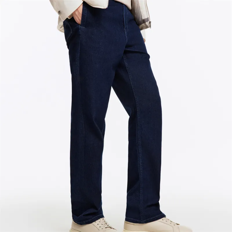 Jiumuwang Men's Pants Expert Jeans Men's Dark Blue-3
