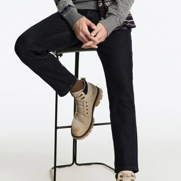 Jiumuwang Men's Pants Expert Jeans Men's Navy Blue-6