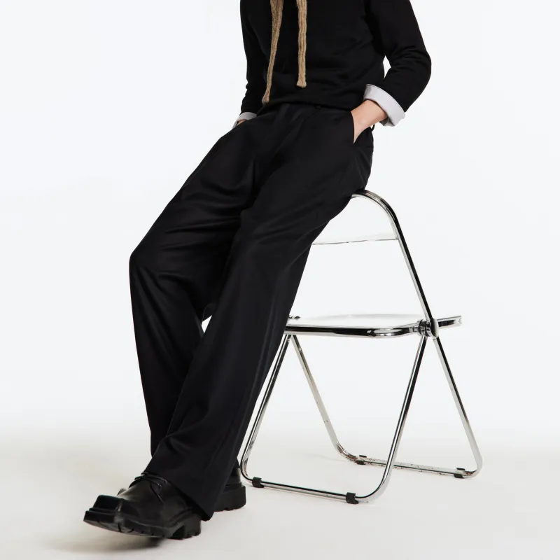Jiumuwang Men's Pants Expert Suit Trouser Men's Black-4