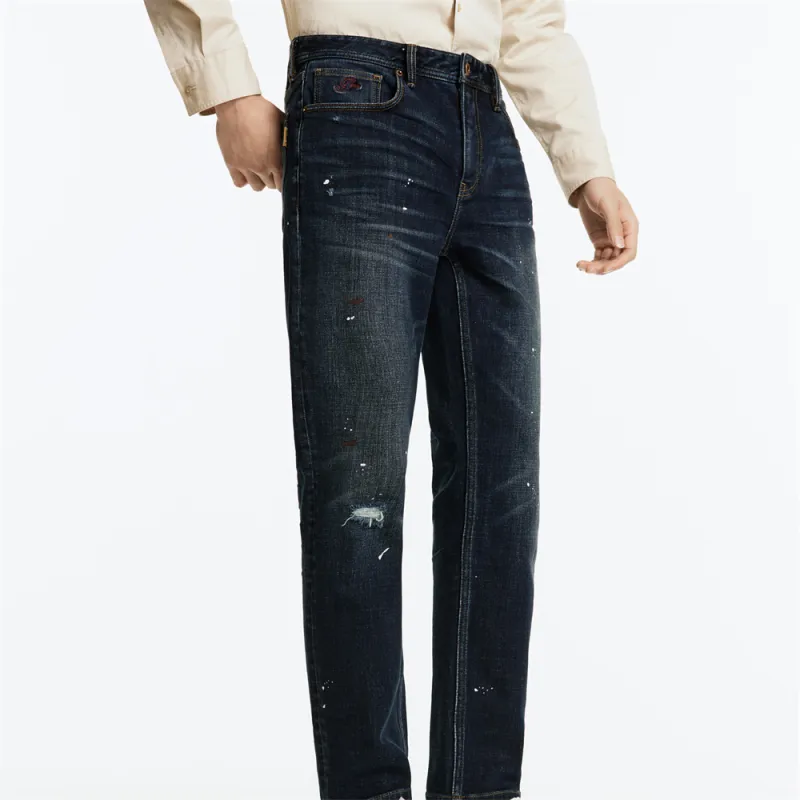 Jiumuwang Men's Pants Expert FW24 Jeans Men's Navy Blue-3