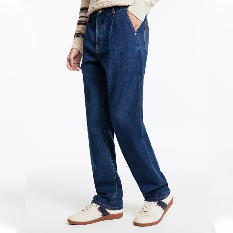 Jiumuwang Men's Pants Expert Jeans Men's Denim Blue-3