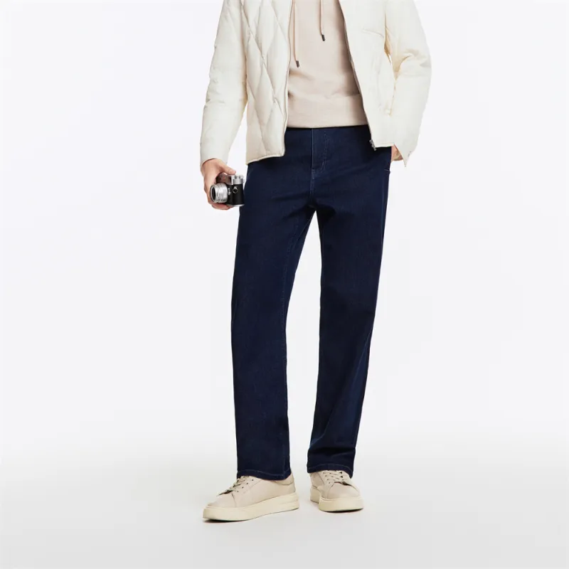 Jiumuwang Men's Pants Expert Jeans Men's Dark Blue-5