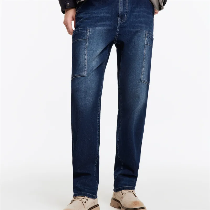 Jiumuwang Men's Pants Expert Jeans Men's Denim Blue-2
