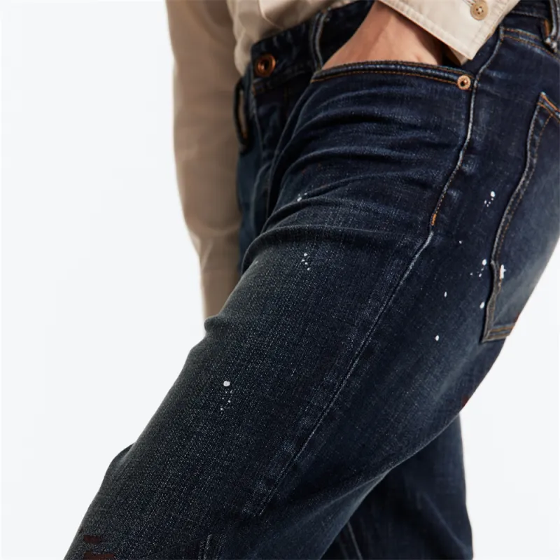 Jiumuwang Men's Pants Expert FW24 Jeans Men's Navy Blue-5