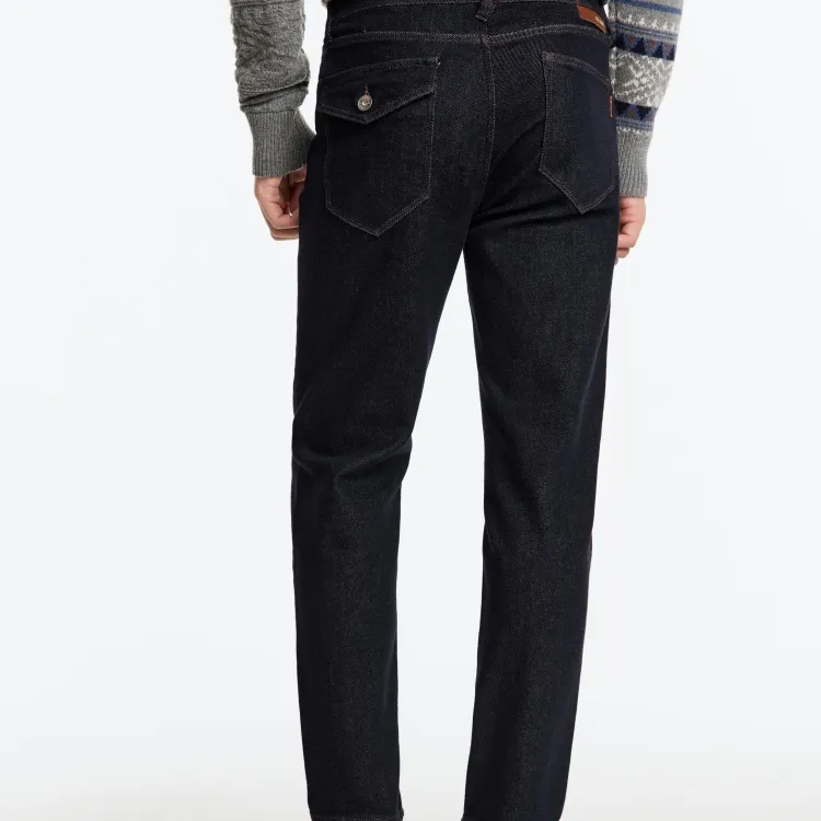 Jiumuwang Men's Pants Expert Jeans Men's Navy Blue-5