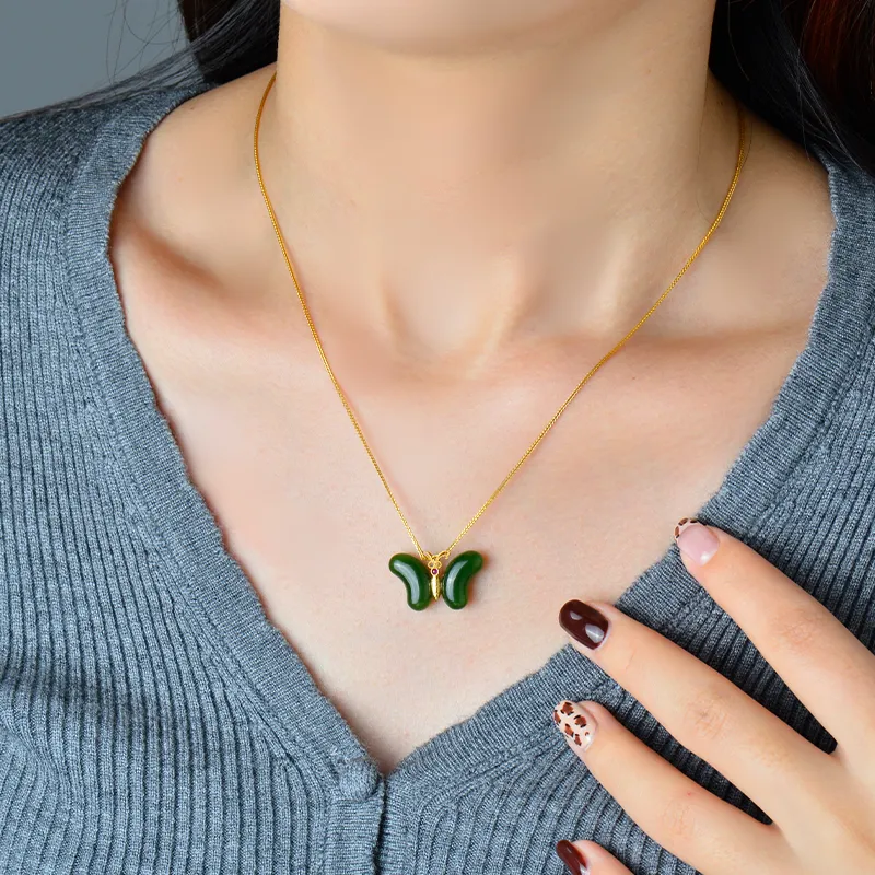 FENGFEIHUANG Hetian Jade Necklaces Jasper Women's-5