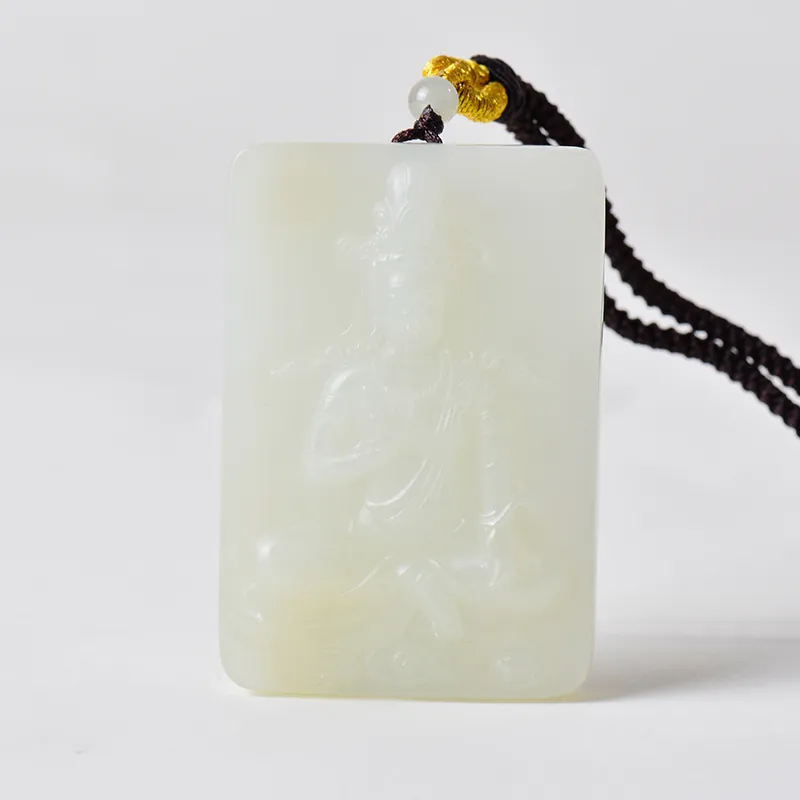 FENGFEIHUANG Hetian Jade Necklaces White Jade/Pale Greenish White Jade Men's-1