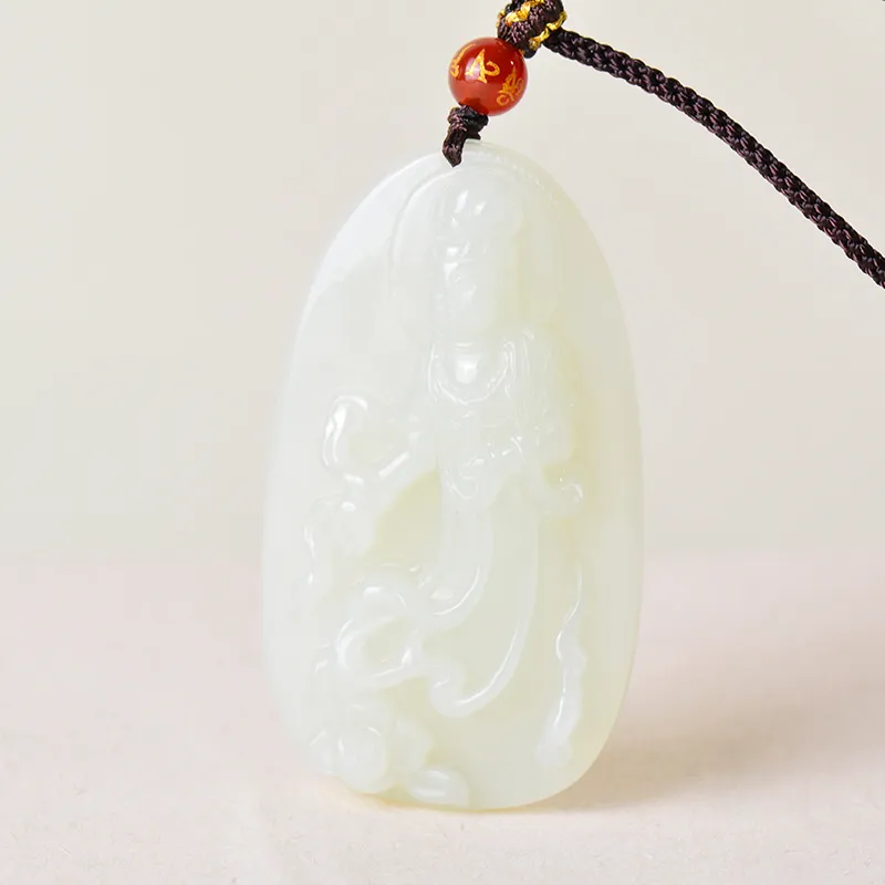FENGFEIHUANG Necklaces White Jade/Pale Greenish White Jade Men's-1