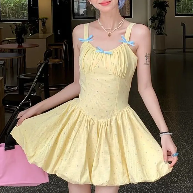 TUSHIFEI Slip Dress Women's Yellow-2