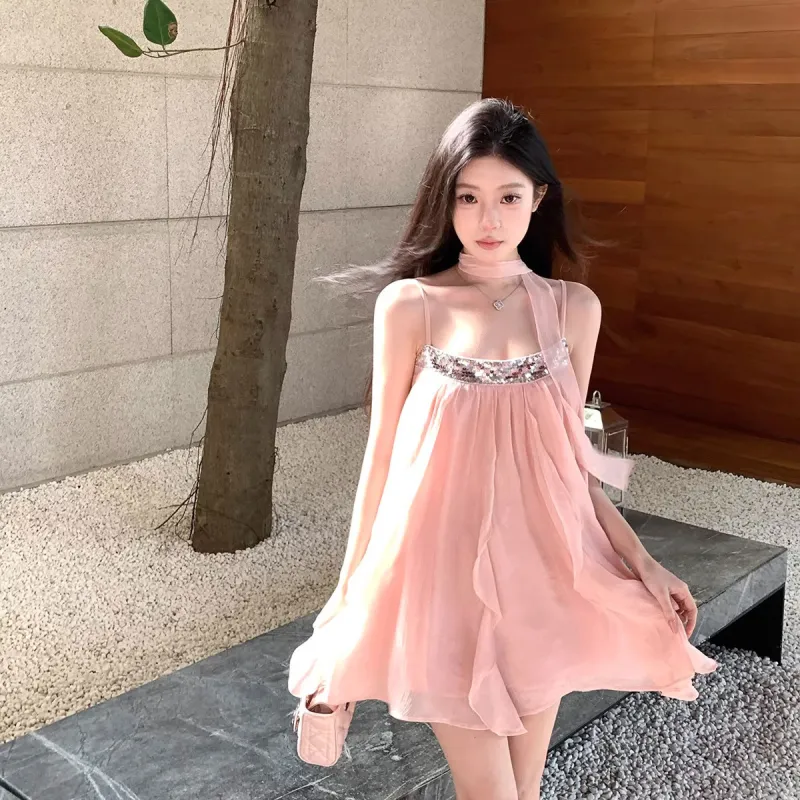 TUSHIFEI Slip Dress Women's Pink-1