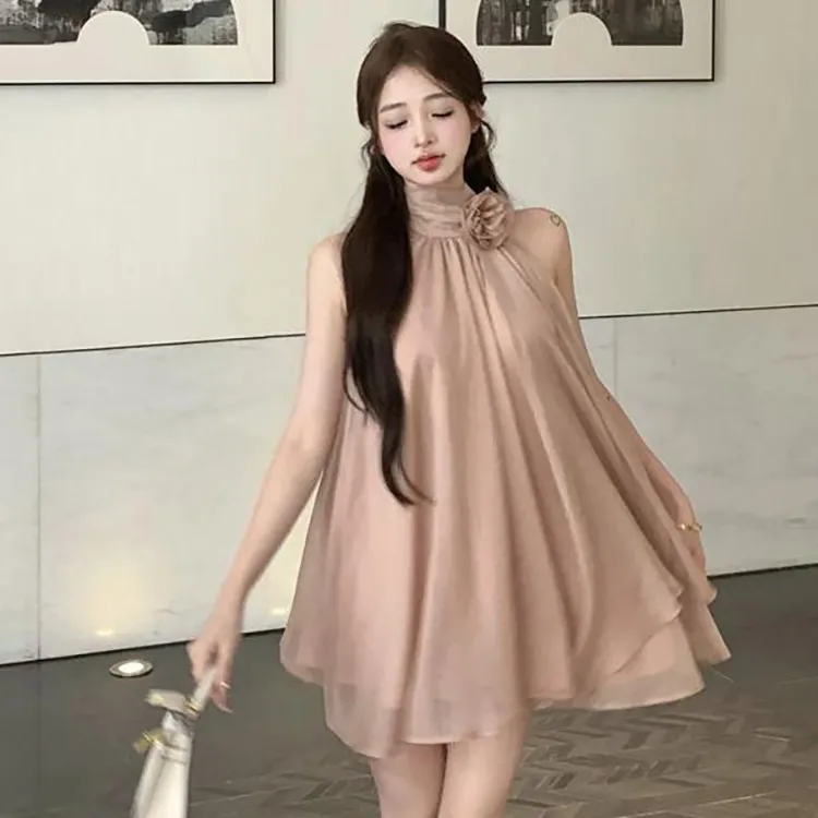 TUSHIFEI Sleeveless Dress Women's Nude-3