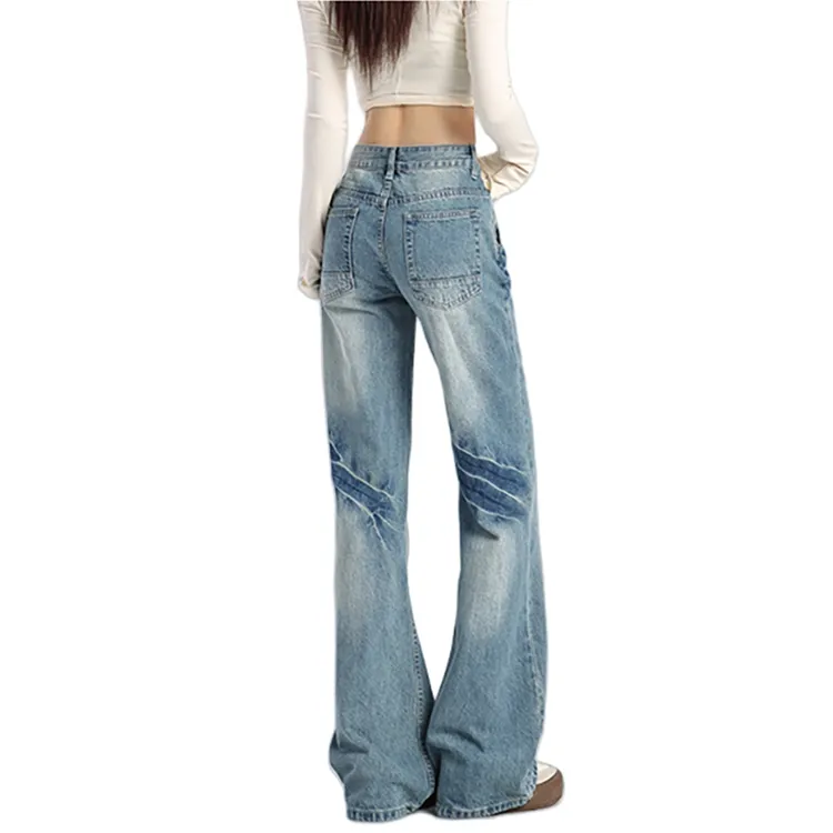TUSHIFEI Jeans Women's Vintage Blue-1