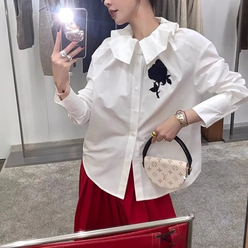 TUSHIFEI Shirts Women's White-4