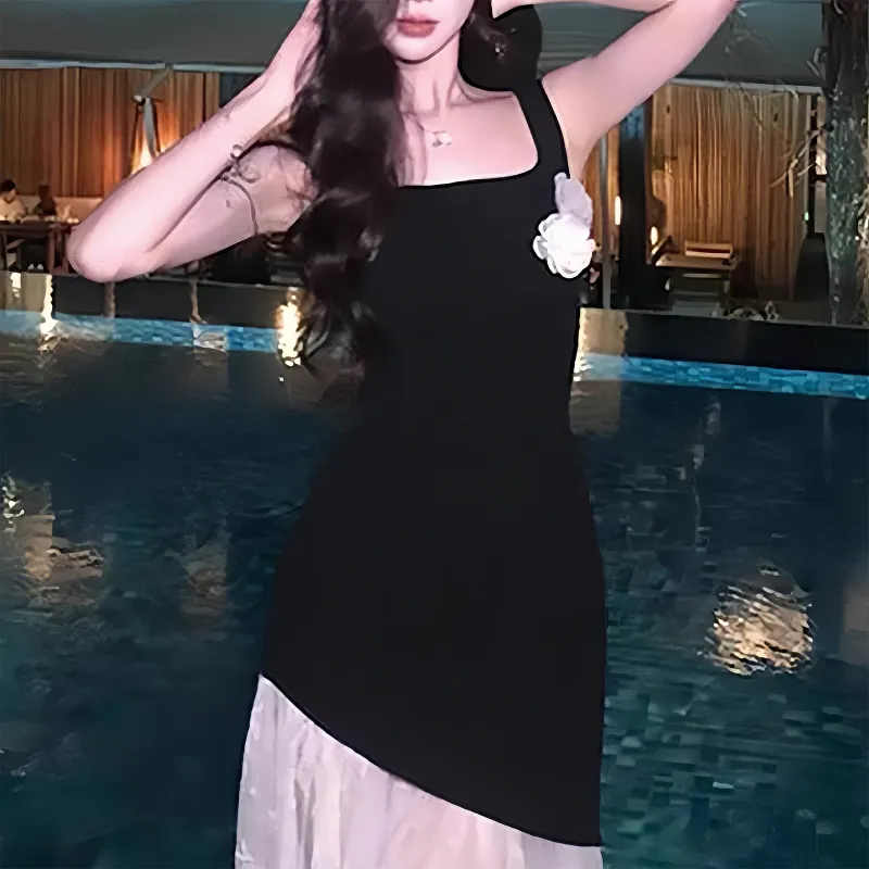 TUSHIFEI Sleeveless Dress Women's Image Color+Hair Tie Included-4