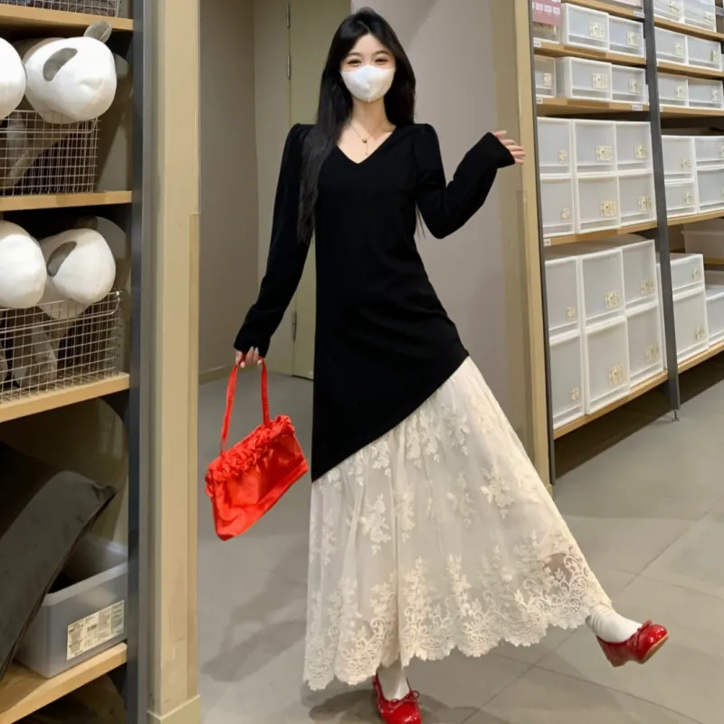 TUSHIFEI Long Sleeved Dresses Women's Image Color-1