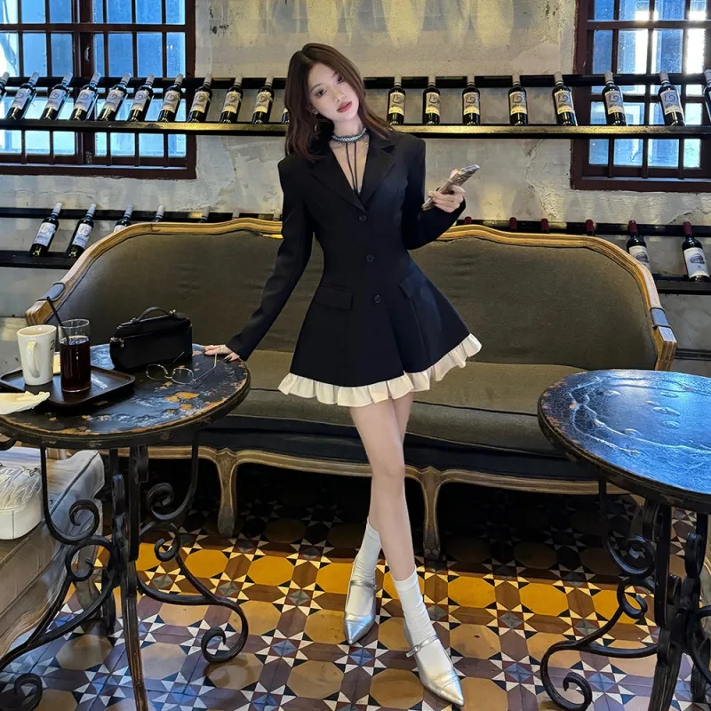 TUSHIFEI Long-Sleeved Dresses Women's Black-5