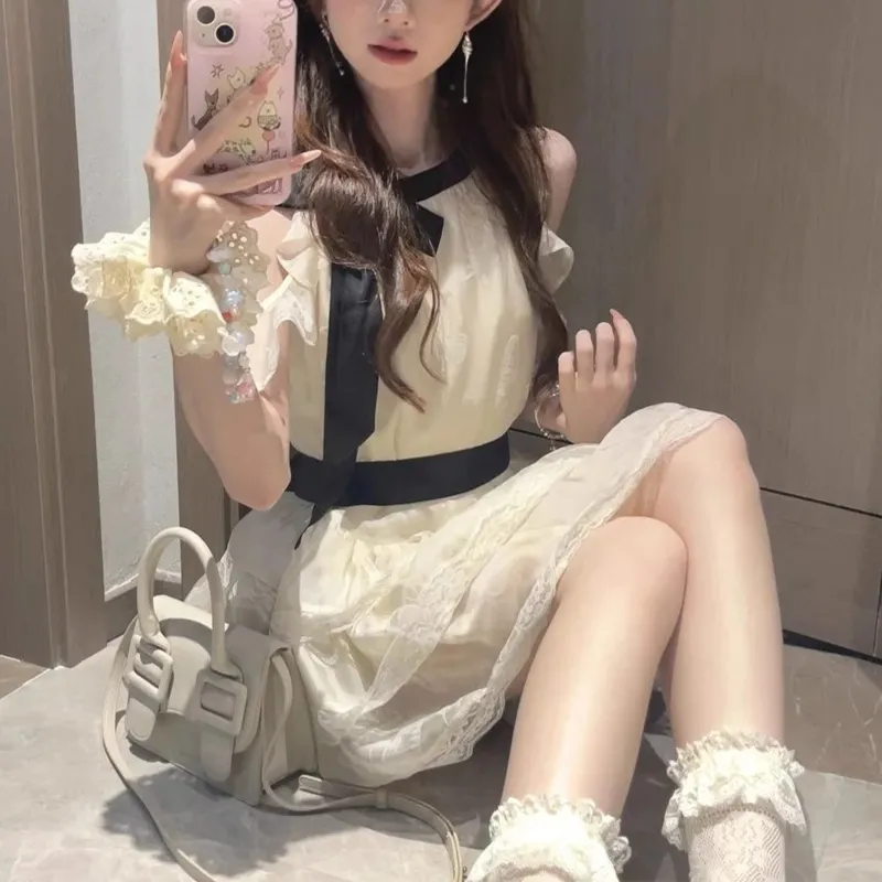 TUSHIFEI Sleeveless Dress Women's Moonlight Apricot-3