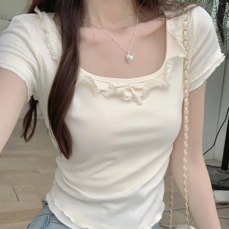 TUSHIFEI Set in Sleeve T Shirt Women's-3