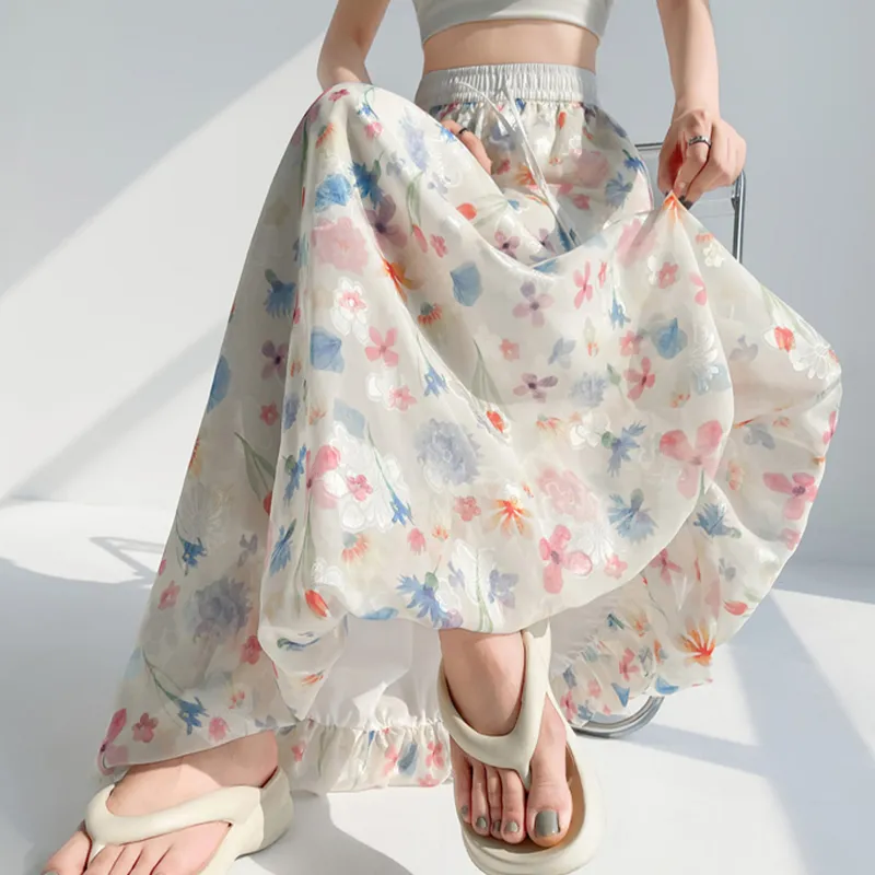 / Casual Long Skirts Women's Image Color+Hair Tie Included-5