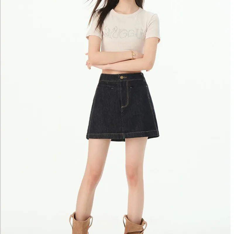TUSHIFEI Denim Short Skirts Women's-5