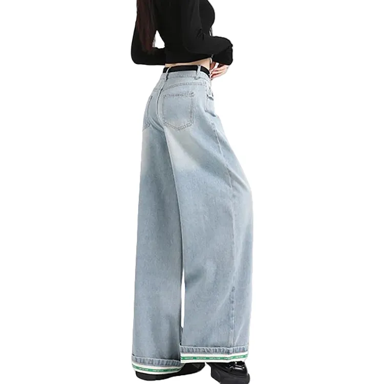 TUSHIFEI Jeans Women's Light Blue-5