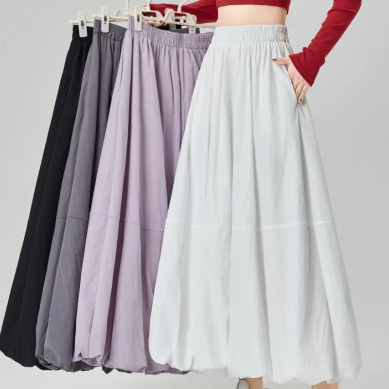 TUSHIFEI Casual Long Skirt Women's-5
