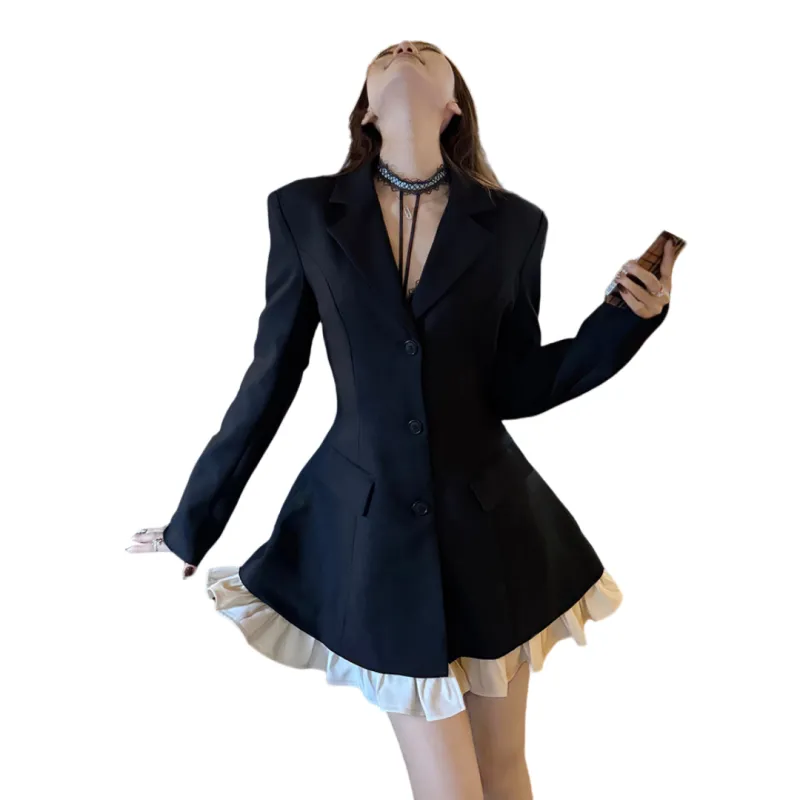 TUSHIFEI Long-Sleeved Dresses Women's Black-1
