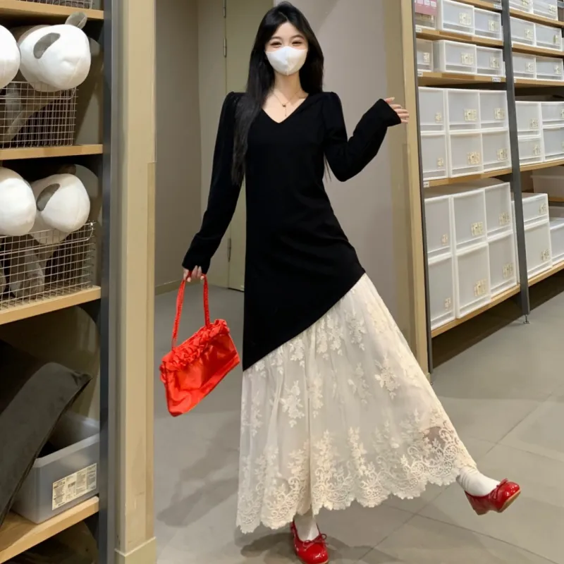 TUSHIFEI Long Sleeved Dresses Women's Image Color-3