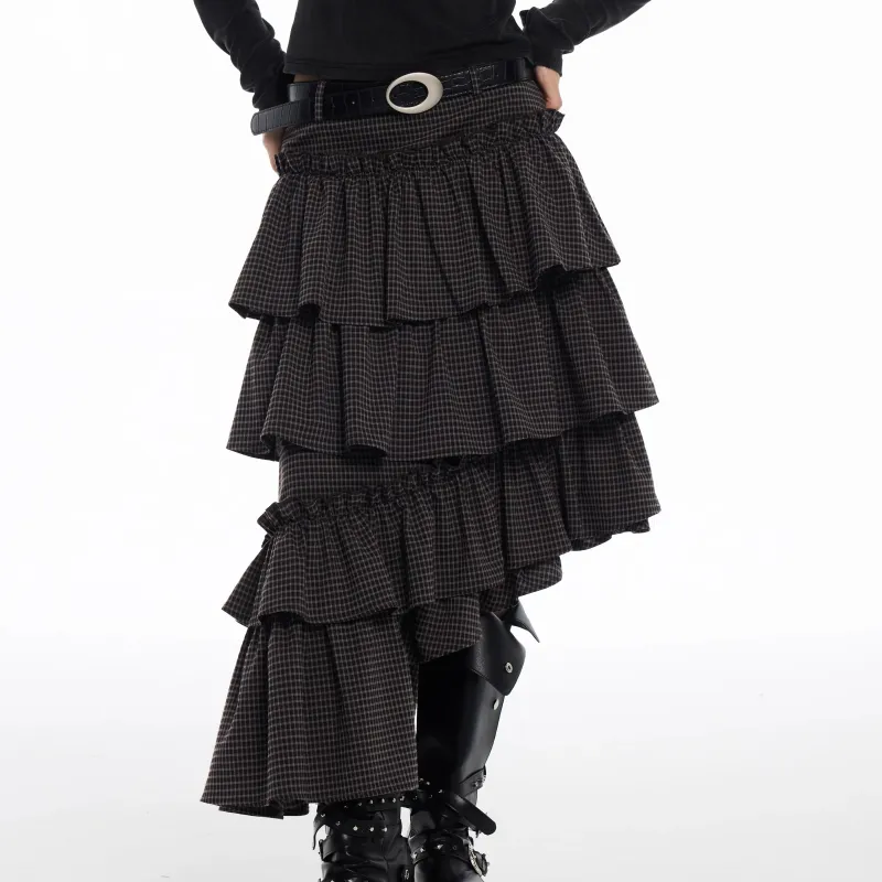 TUSHIFEI Casual Long Skirt Women's Black-2