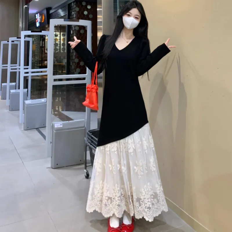 TUSHIFEI Long Sleeved Dresses Women's Image Color-2