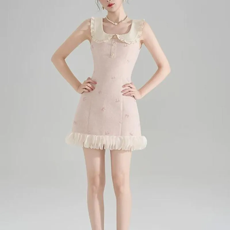 TUSHIFEI Sleeveless Dress Women's Pink-4