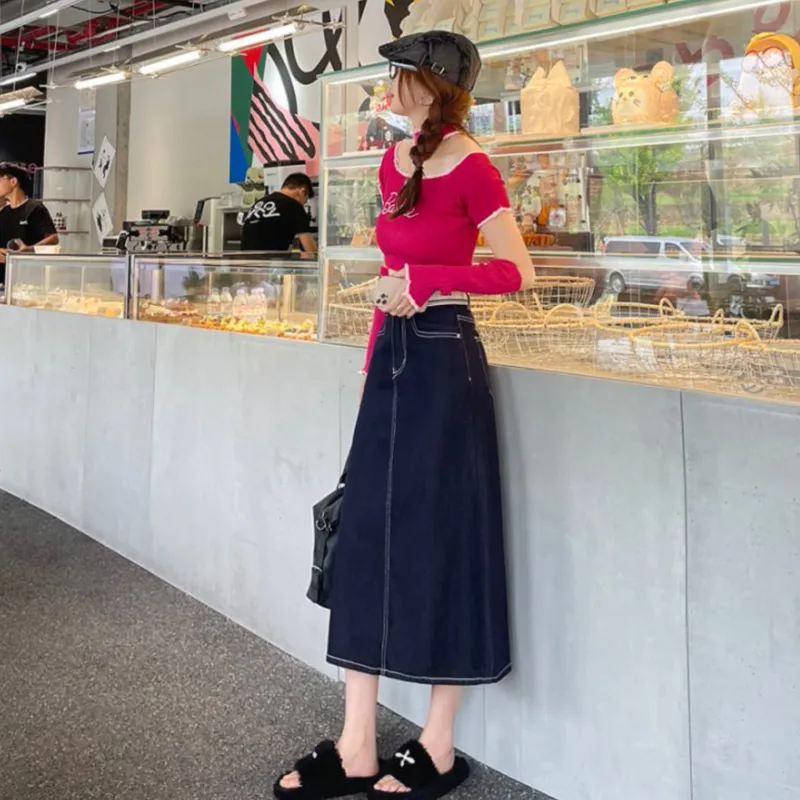 TUSHIFEI Casual Long Skirt Women's-2