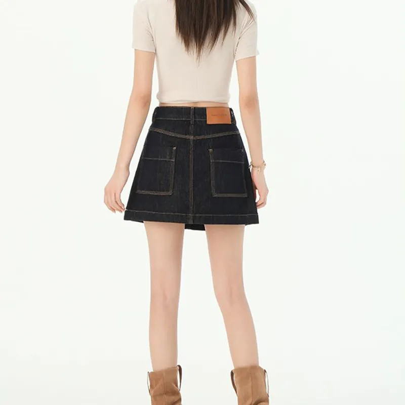 TUSHIFEI Denim Short Skirts Women's-4