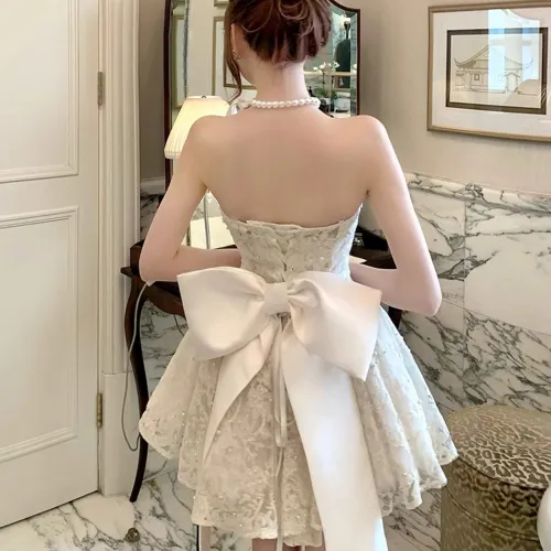 TUSHIFEI Slip Dress Women's White+Hair Tie Comes With