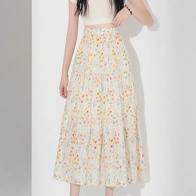TUSHIFEI Casual Long Skirt Women's Image Color-3