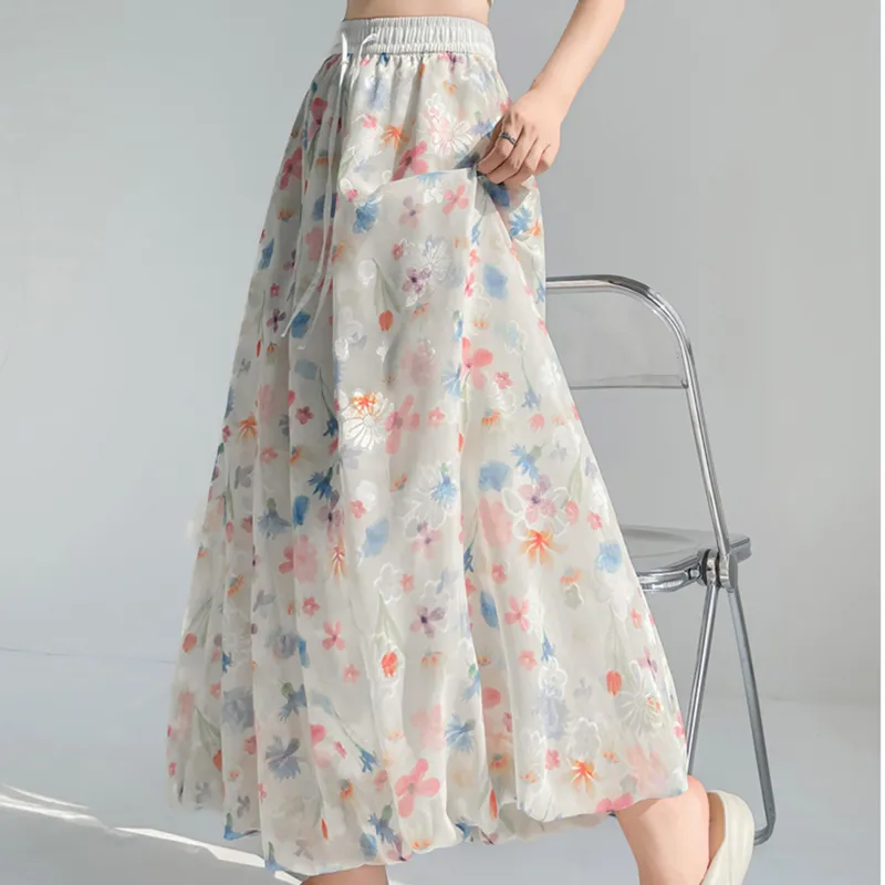 / Casual Long Skirts Women's Image Color+Hair Tie Included-6
