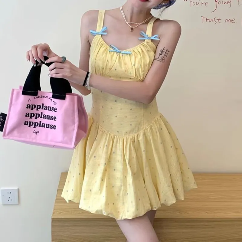 TUSHIFEI Slip Dress Women's Yellow-5