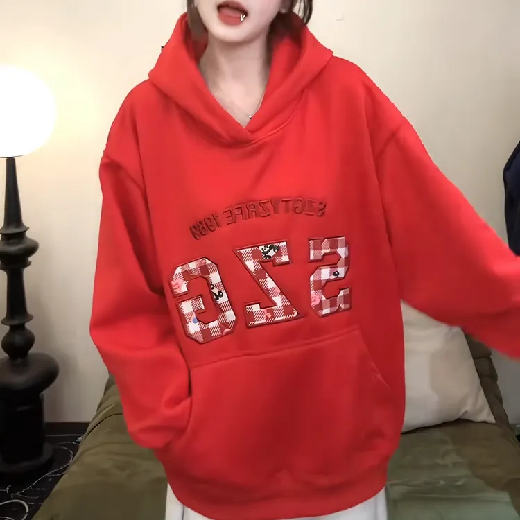 TUSHIFEI Sweatshirt Women's Red-2