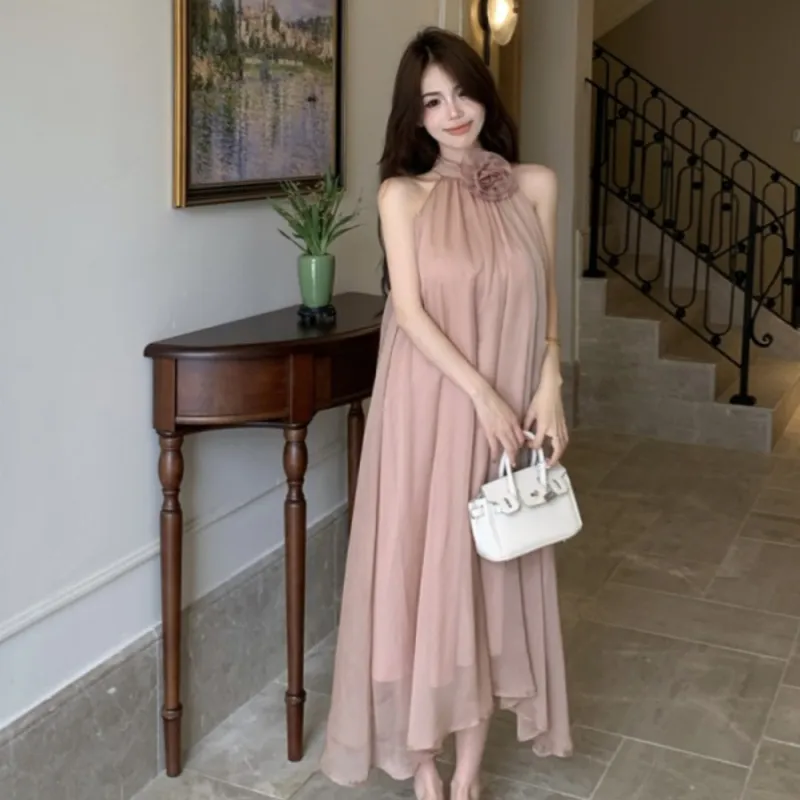 TUSHIFEI Sleeveless Dress Women's Nude-5