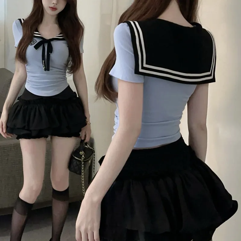 TUSHIFEI Two Piece Skirt Sets Women's Two Piece Set+Hair Tie Includes-4